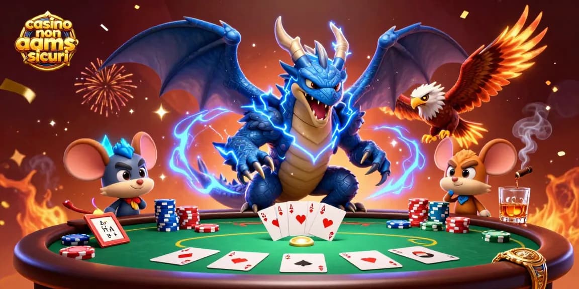 Scopri i casinò non AAMS sicuri con questa illustrazione dinamica e ricca di energia.