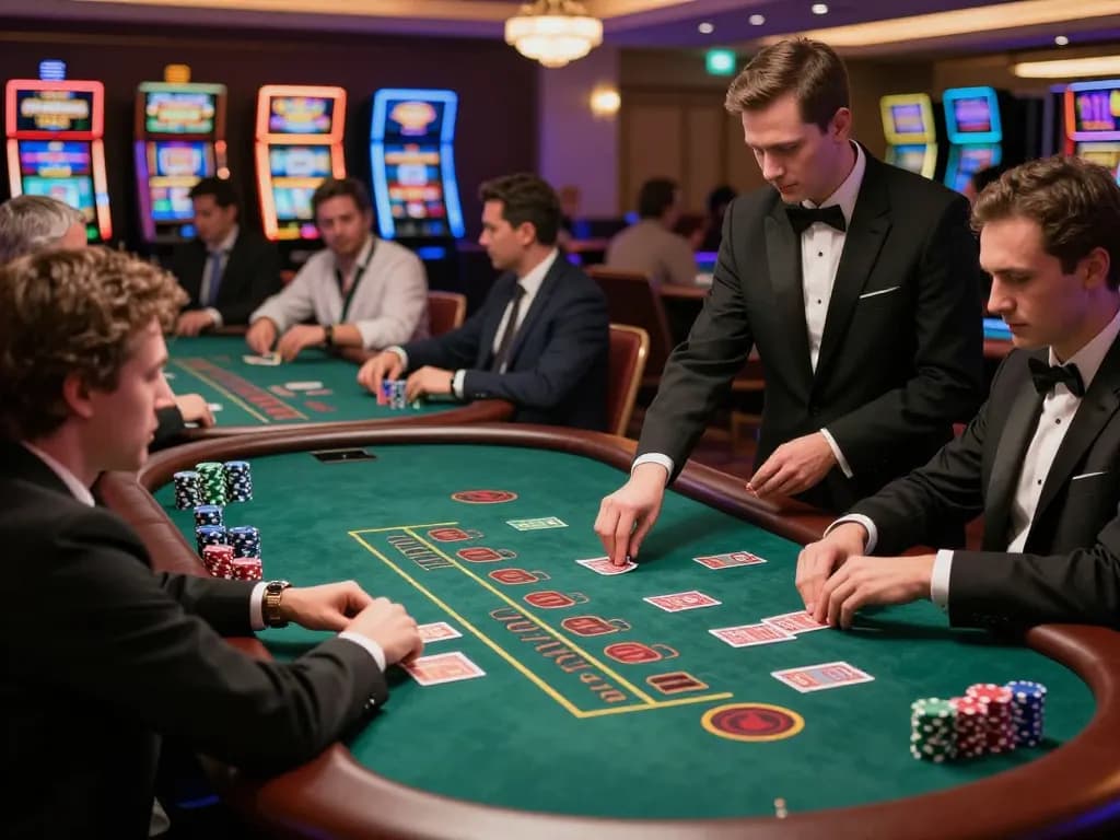 Exciting blackjack gameplay at KUBET casino with players placing bets and enjoying the action.