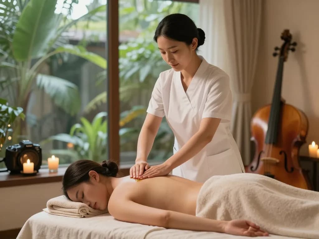 Expert 삼성동마사지 session in a tranquil spa, showcasing a serene environment and relaxing atmosphere.
