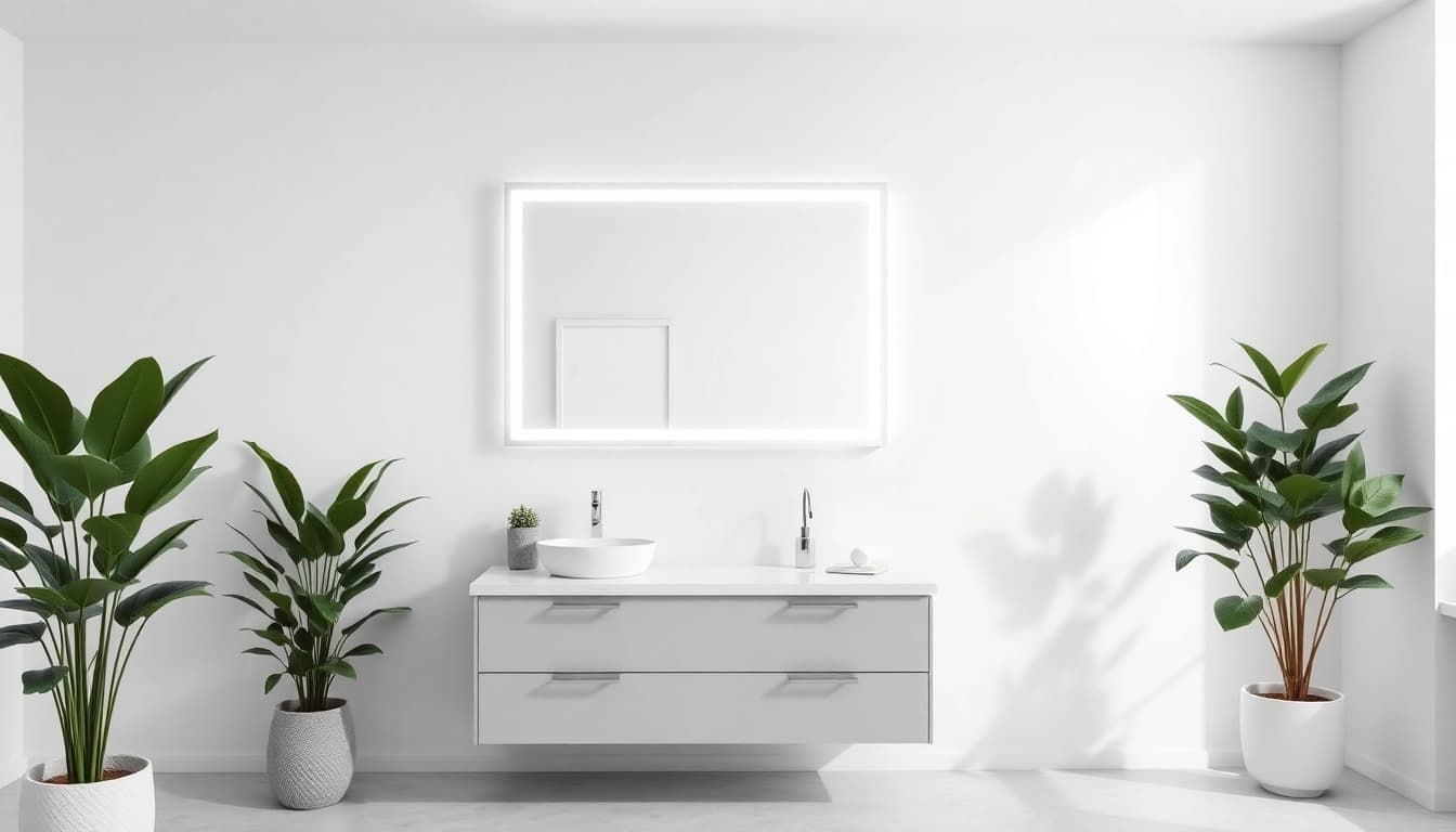 Spiegelschrank LED mit modernem Design und eleganter Beleuchtung im Badezimmer