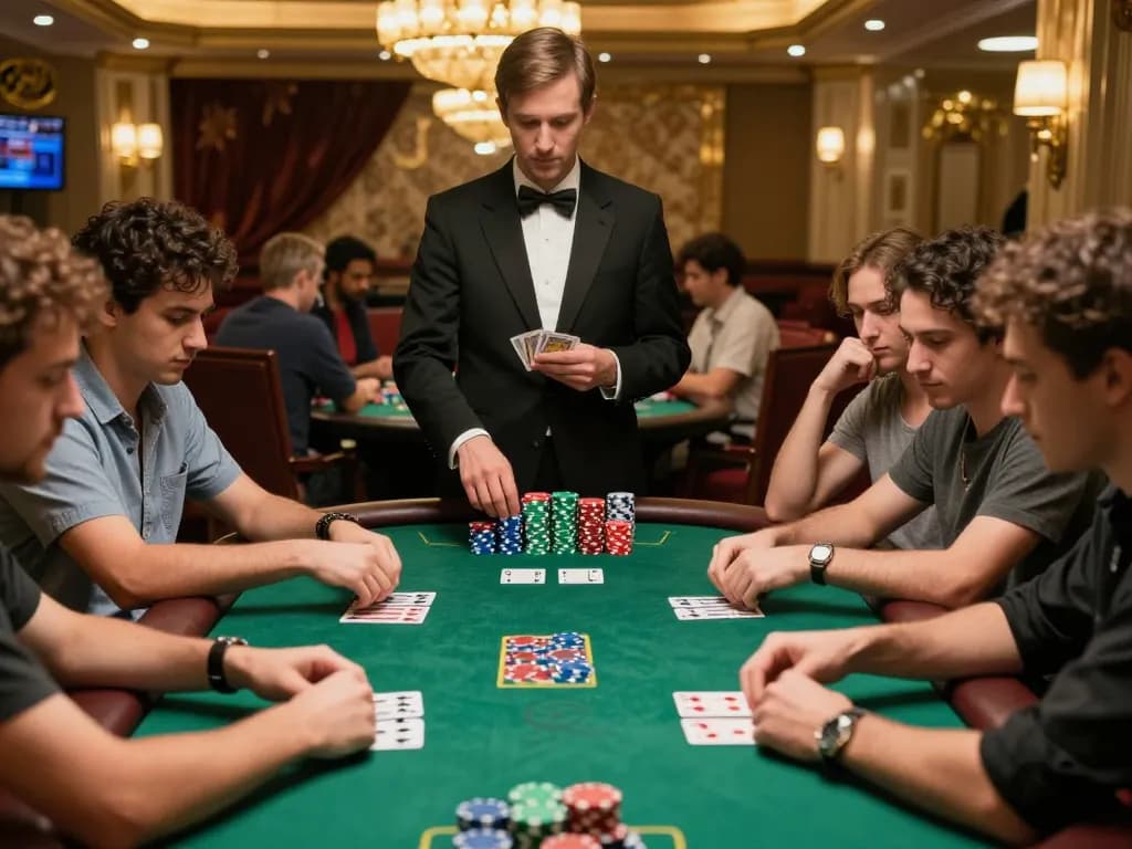 Players strategizing at a poker table while engaging with tg8 casino games for potential winnings.