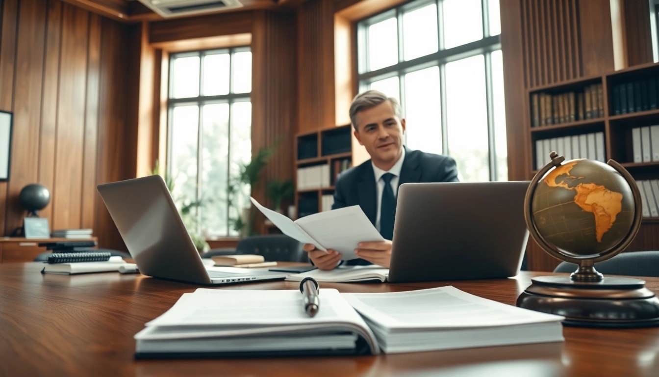 Gespräch über Vollstreckung US-Urteile Deutschland in einem modernen Anwaltsbüro.