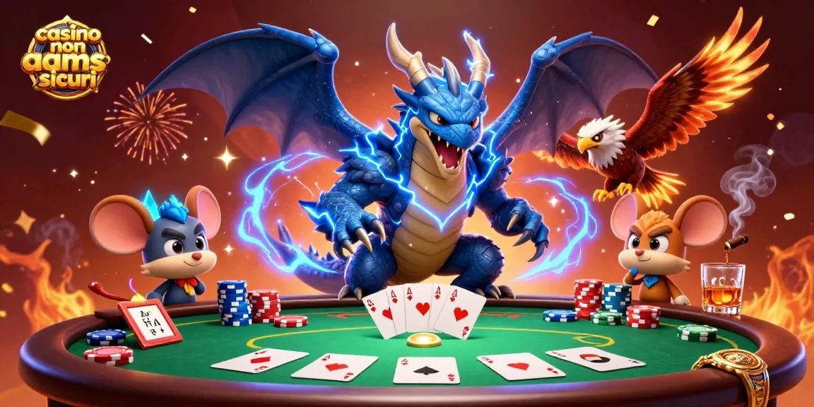 Scopri i casinò non AAMS sicuri con questa illustrazione dinamica e ricca di energia.