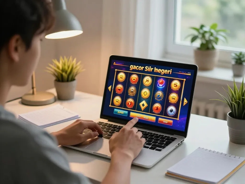 Engaging online gaming session featuring slot gacor situs luar negeri with vibrant screen and focused player.