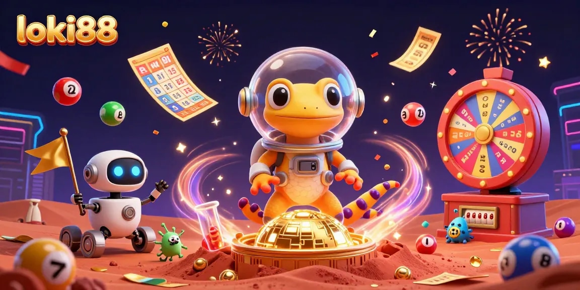 Win exciting prizes with loki88 in this colorful 3D casino scene bursting with energy!