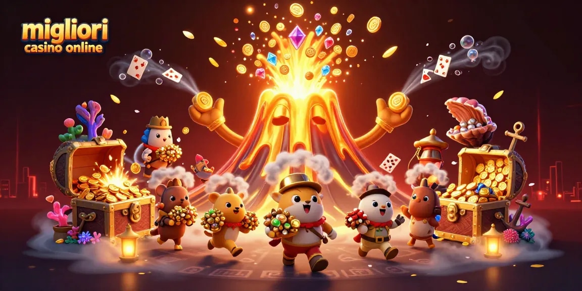 Gioca nei migliori casino online e scopri un vulcano d'oro che esplode di tesori.