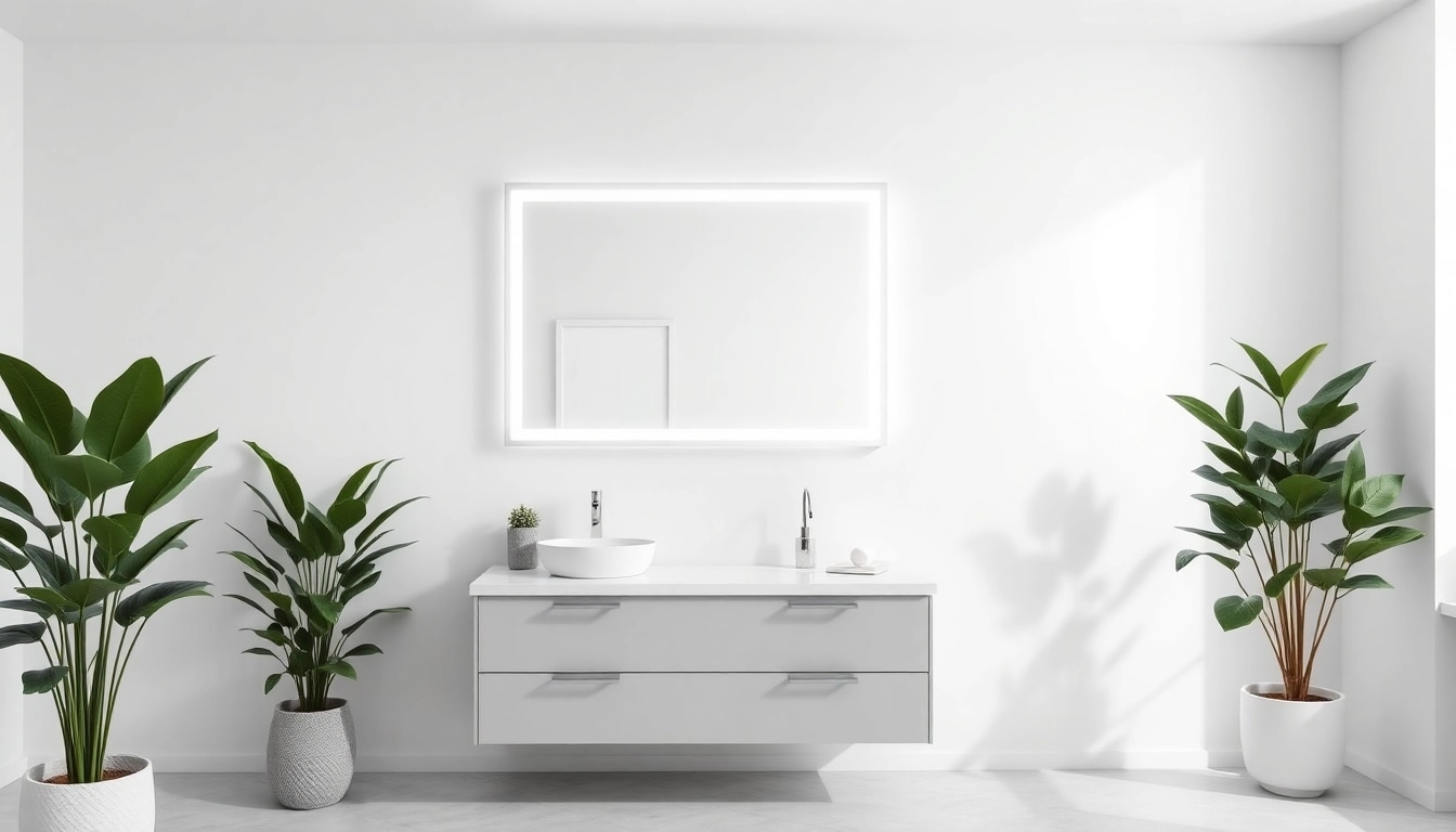 Spiegelschrank LED mit modernem Design und eleganter Beleuchtung im Badezimmer