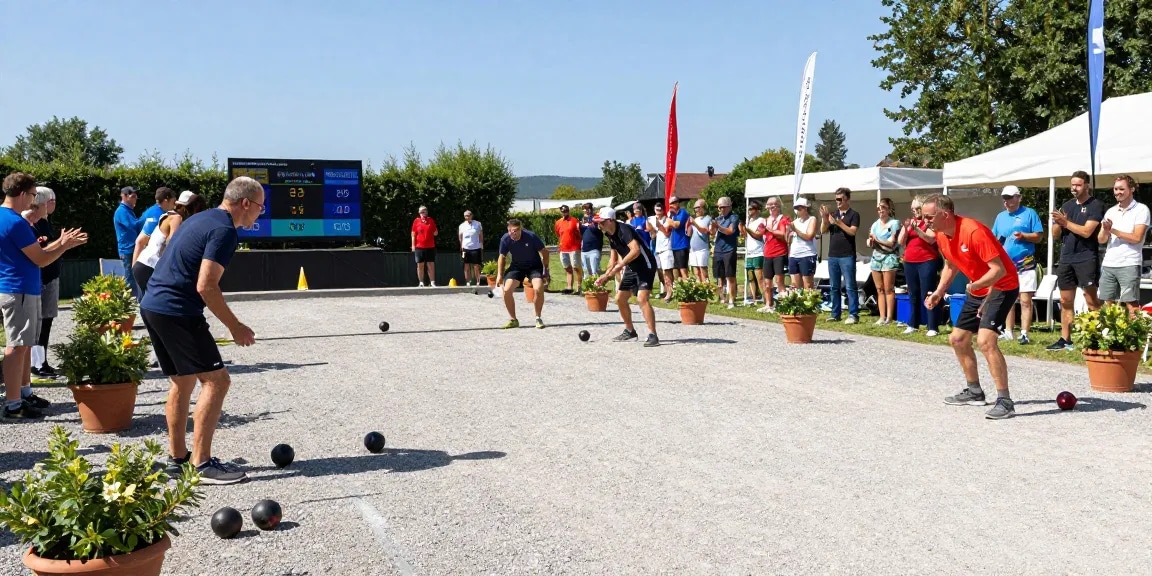 kompetisi olahraga petanque di fopikotabitung.org, pemain melempar boules dengan semangat