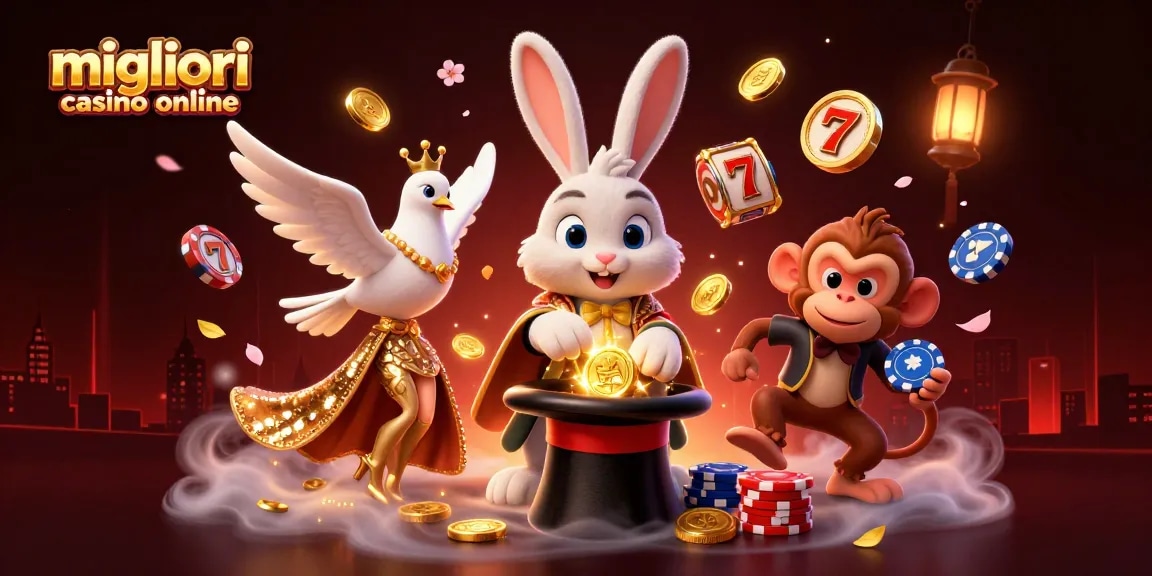 I migliori casino online illuminano la scena con un coniglio magico, una colomba elegante e una scimmia ladra di fiches.
