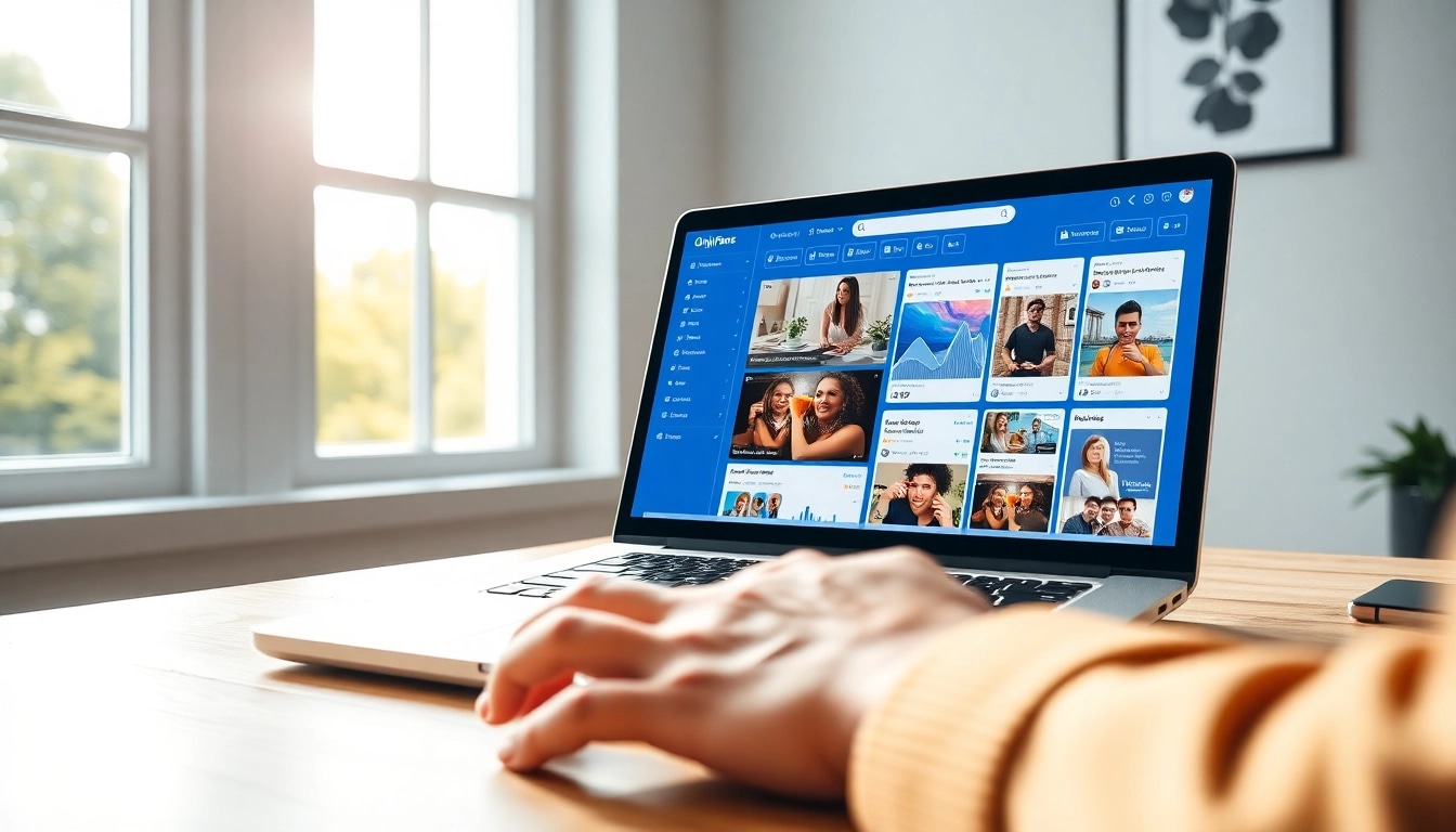 Explore onlyfans promotion tools through a creator's engaging digital workspace filled with analytics and vibrant visuals.