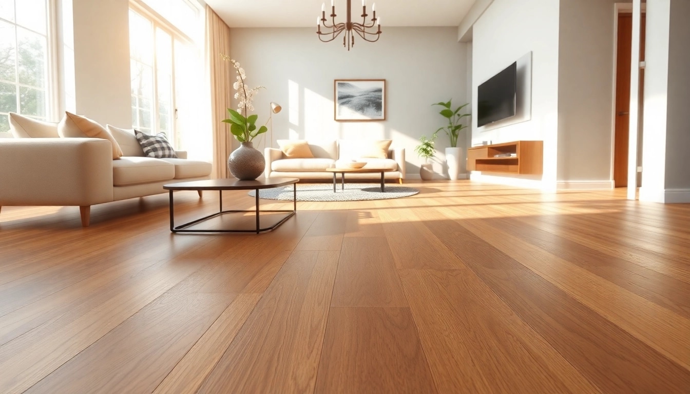 LVP flooring enhances a modern living room's warmth and style with sleek wood finishes.