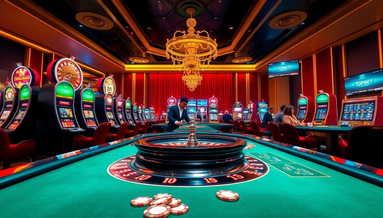 Experience thrilling casino action at 7upbet with poker chips and roulette wheels.