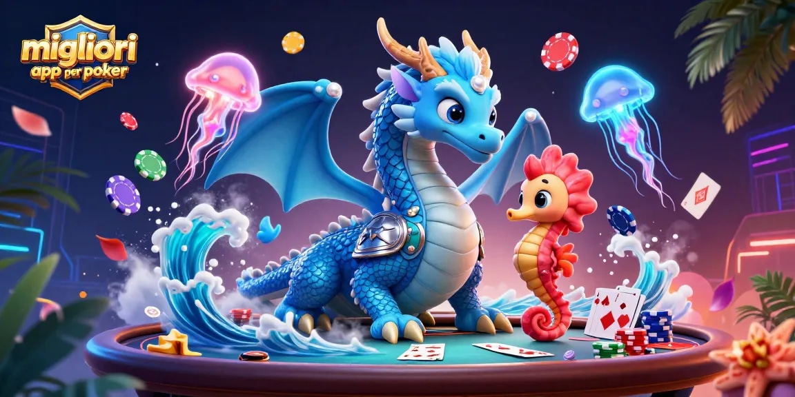 Gioca alle migliori app per poker mentre esplori un mondo fantastico con un drago e un cavaliere.