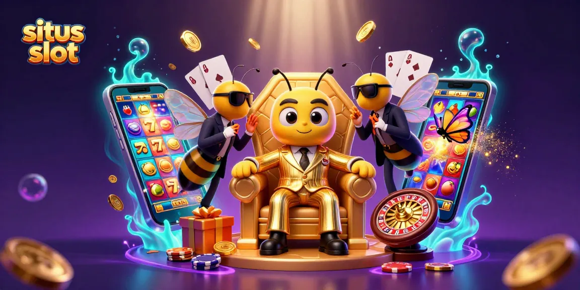 Engage in exciting situs slot adventures with a bumblebee mob boss and thrilling casino elements.