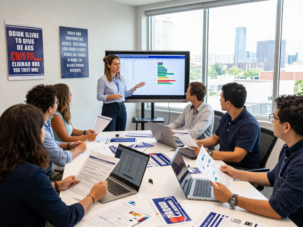 Campaign lift study results discussed in a team meeting with data visualizations.