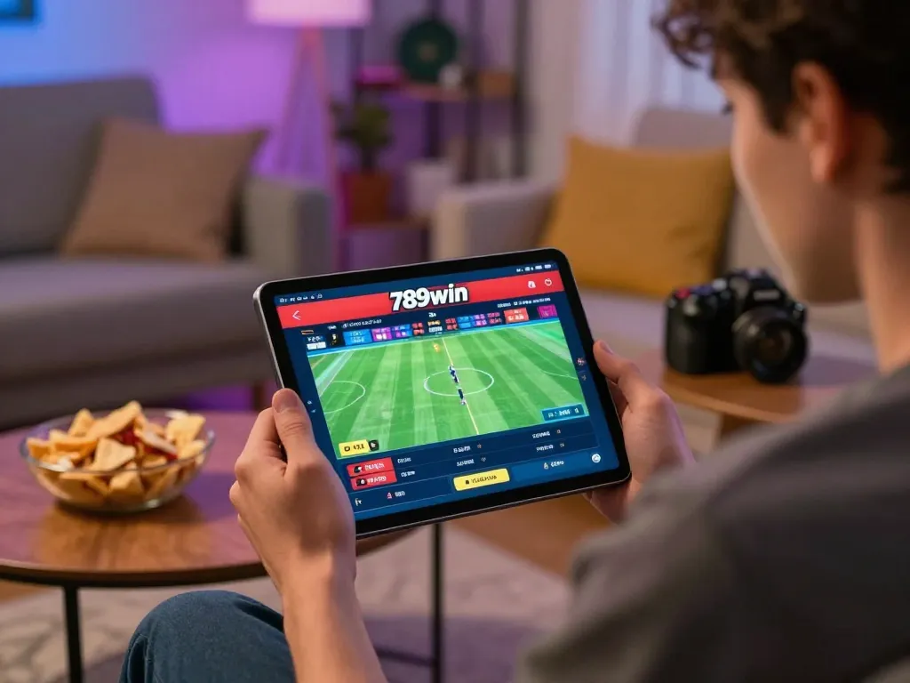 Place bets on 789win through tablet while enjoying a sports game at home.