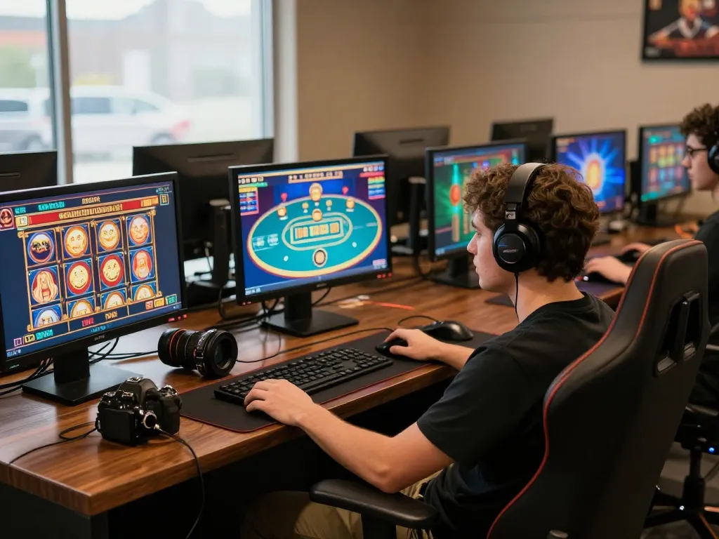 Experience SC88 LINK in an engaging online gaming setup with multiple casino games and a focused player.