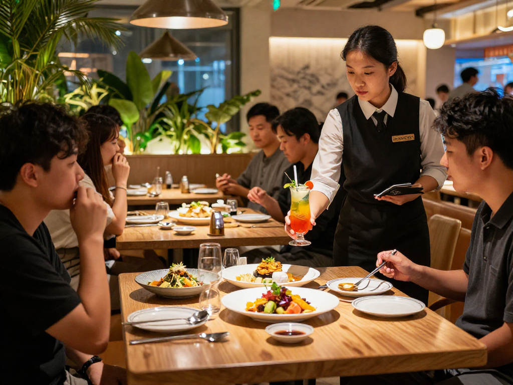 강남 달토에서 훌륭한 요리를 즐기는 고급스러운 레스토랑의 내부 모습