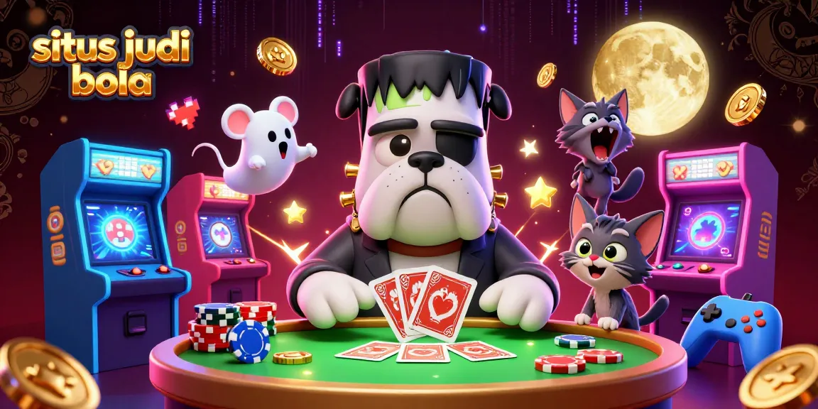Experience situs judi bola excitement with cartoon characters in a rich 3D casino scene.