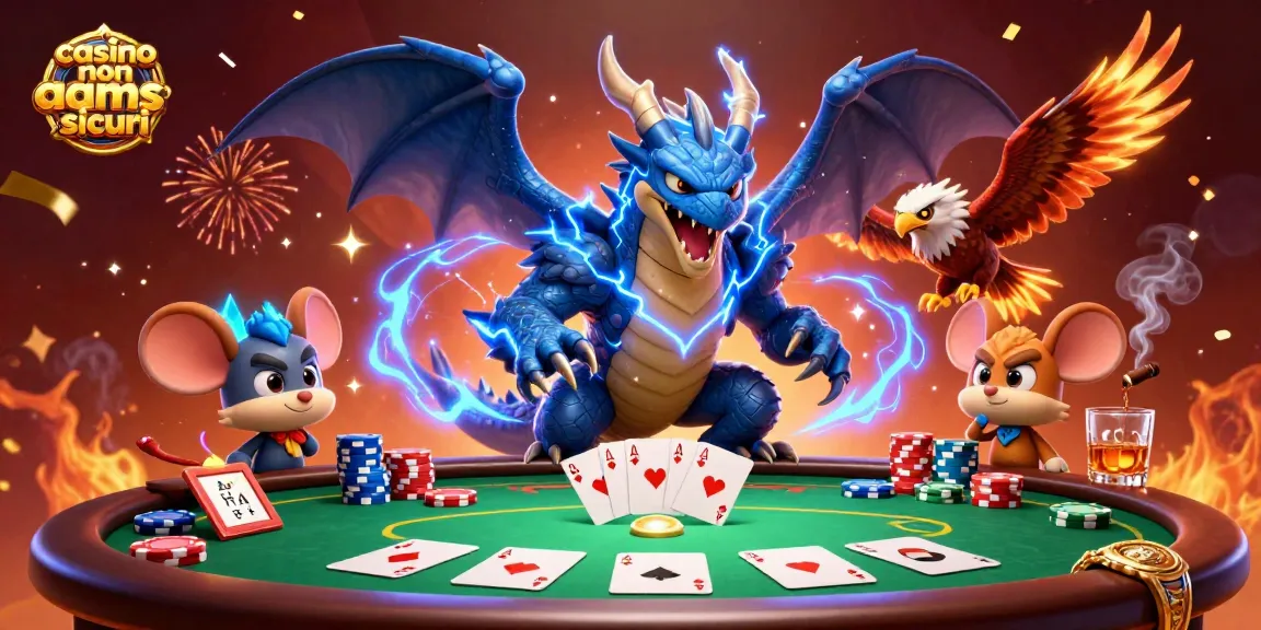Scopri i casinò non AAMS sicuri con questa illustrazione dinamica e ricca di energia.
