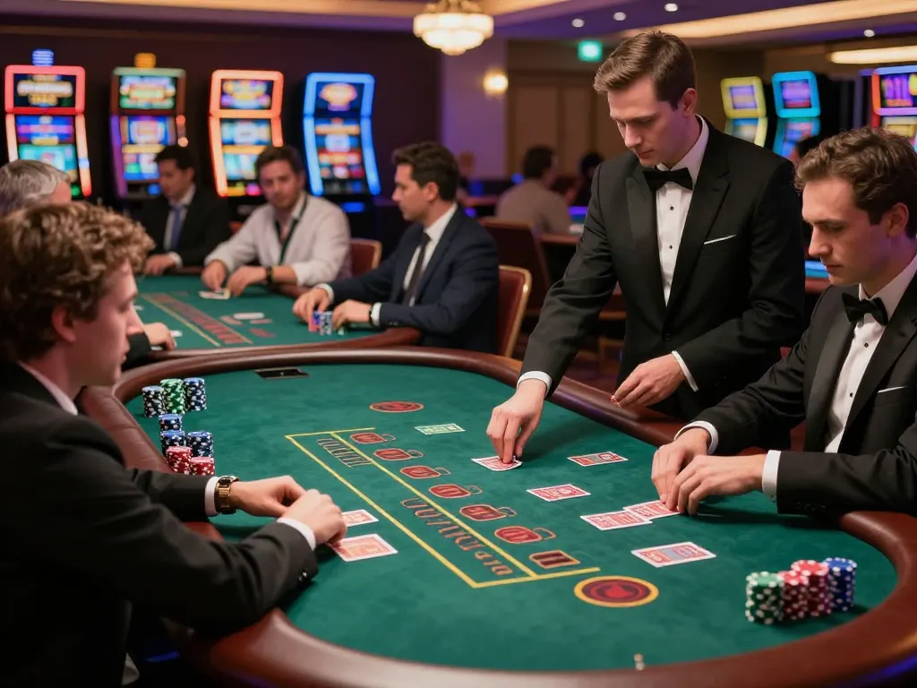 Exciting blackjack gameplay at KUBET casino with players placing bets and enjoying the action.