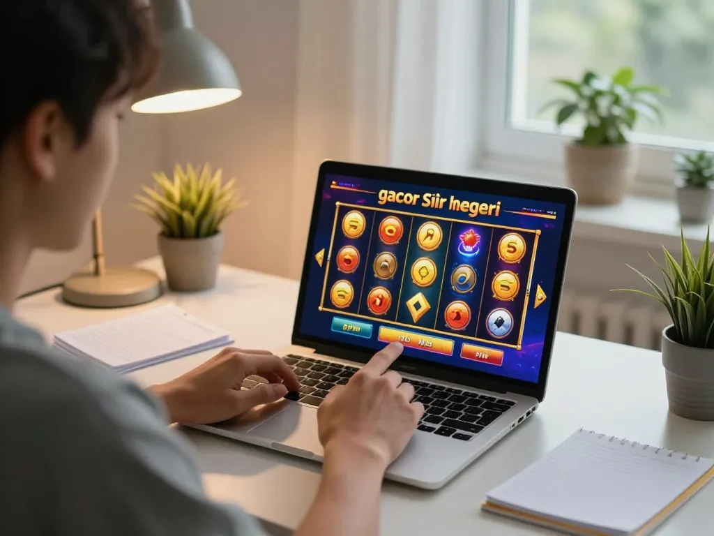 Engaging online gaming session featuring slot gacor situs luar negeri with vibrant screen and focused player.