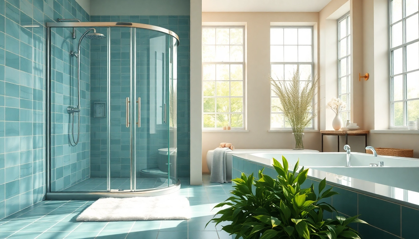 Experience elegant showers Australia in a luxurious bathroom featuring a walk-in shower and gentle lighting.