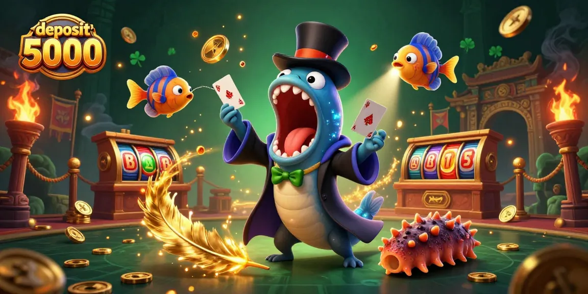 Deposit 5000 for thrilling slot action, featuring bioluminescent characters in an engaging magic act