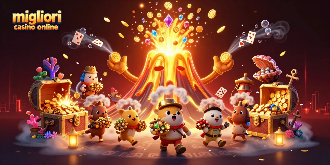 Gioca nei migliori casino online e scopri un vulcano d'oro che esplode di tesori.
