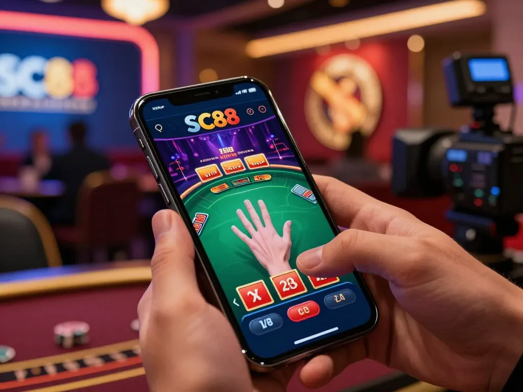 Engaging gameplay on SC88 platform featuring live dealer blackjack on smartphone