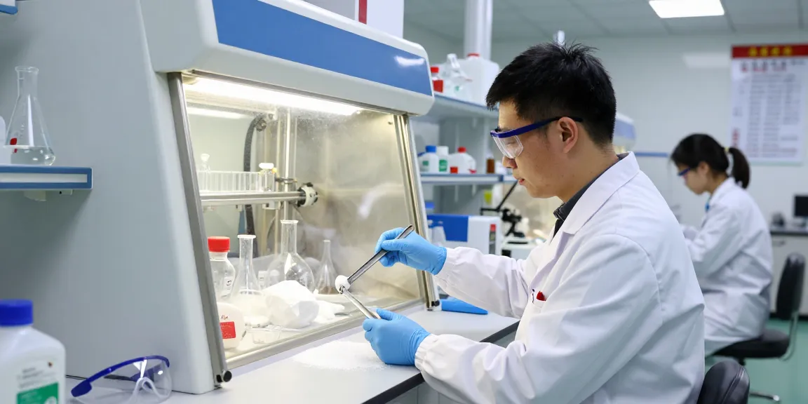 Buy sodium metal online in a professional laboratory setting, showcasing chemists handling chemicals safely.