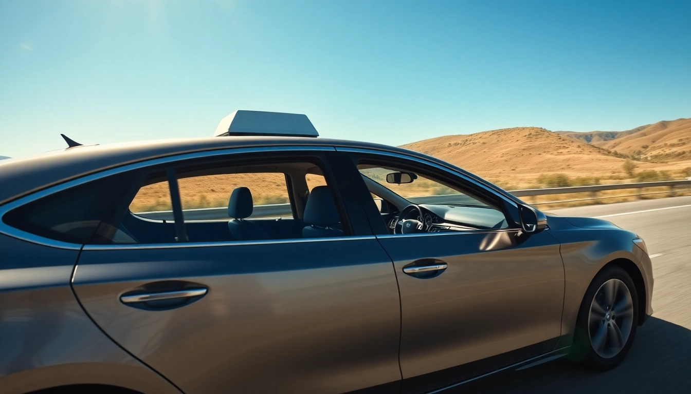 Experience seamless LONG DISTANCE TAXI TRANSFERS with our modern vehicle on a scenic highway.