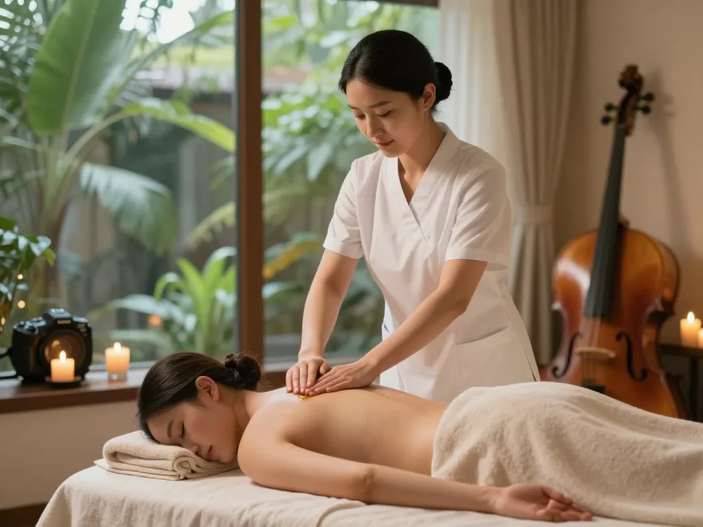 Expert 삼성동마사지 session in a tranquil spa, showcasing a serene environment and relaxing atmosphere.
