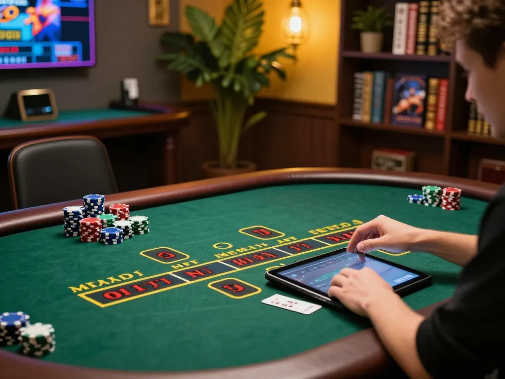 Player engaging in SC88 online baccarat game, showcasing strategic betting options and lively atmosphere