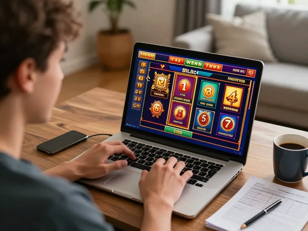 Nohu's exciting online slot game experience enjoyed in a cozy home setting, featuring vibrant graphics and engaging gameplay.