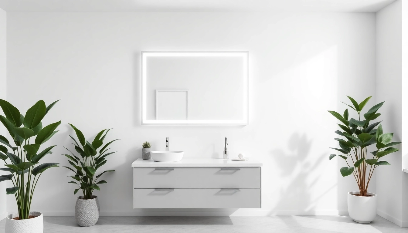 Spiegelschrank LED mit modernem Design und eleganter Beleuchtung im Badezimmer