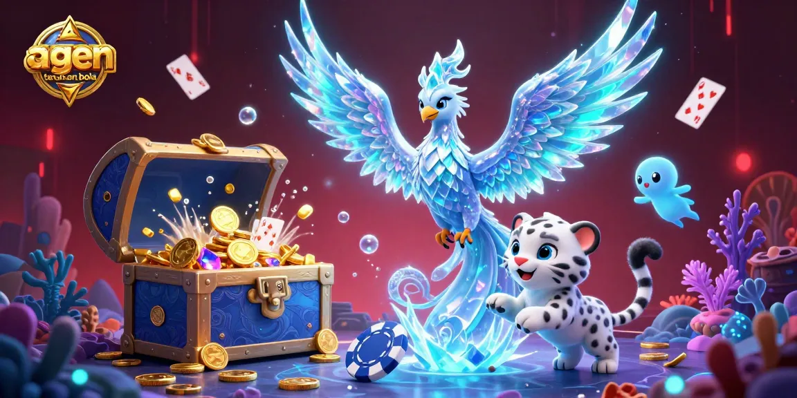 Experience the excitement of agen taruhan bola with vibrant illustrations of playful characters and dynamic game elements.