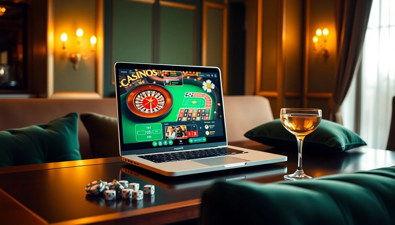 Expérience de jeu en ligne captivante dans un casino en ligne Français de luxe avec roulette et poker.