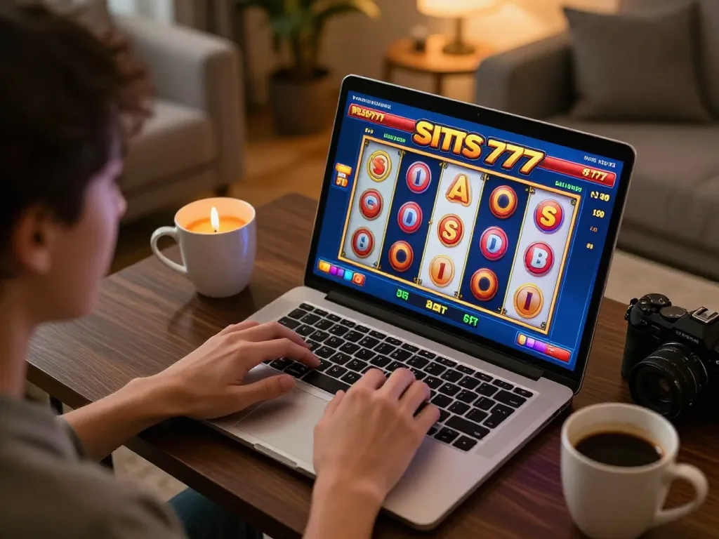 Engaging in situs slot777 online gaming while enjoying a cozy home atmosphere
