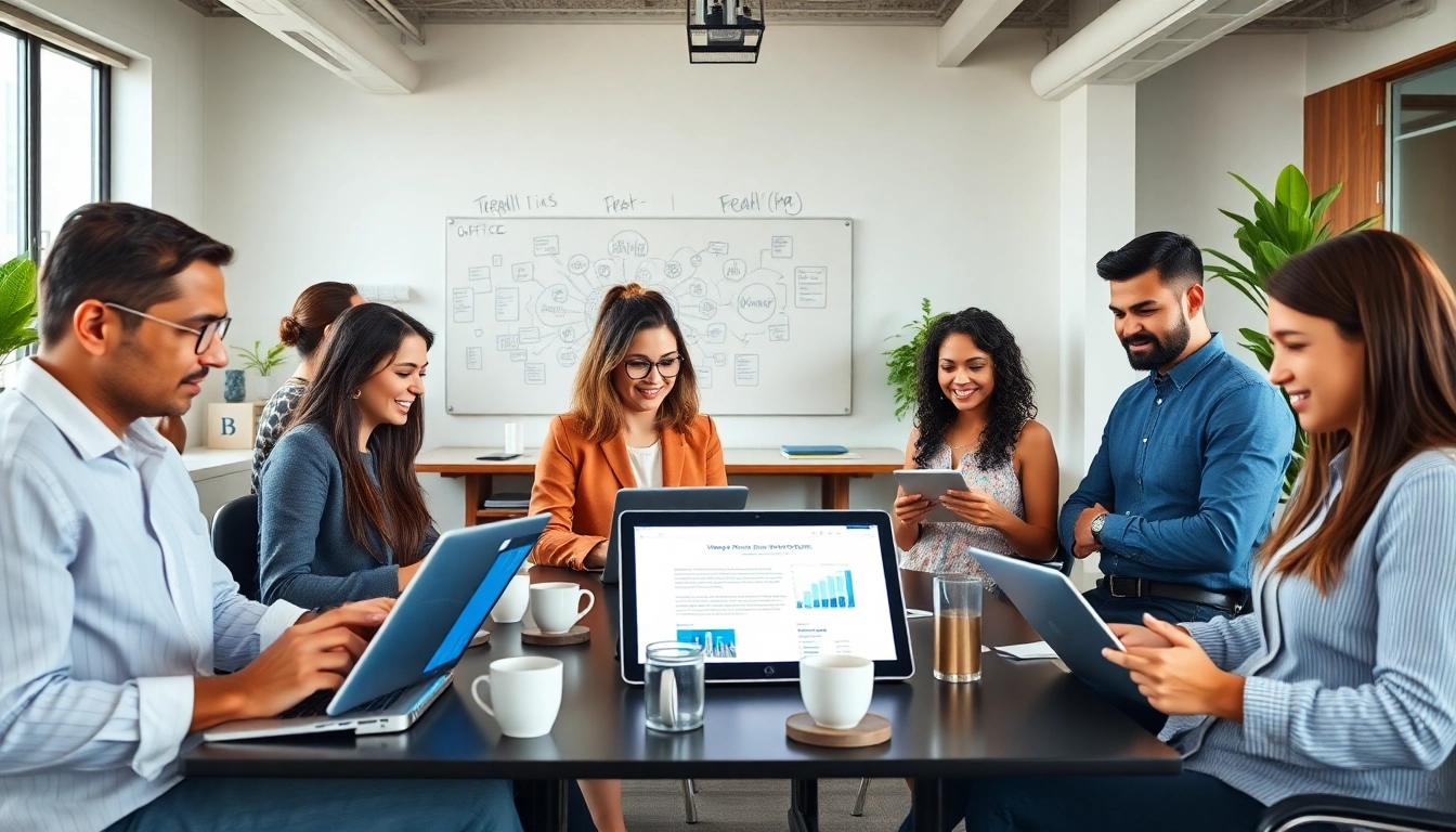 展示 WPS Office 办公软件提升生产力的 wps官网 动态办公协作场景。