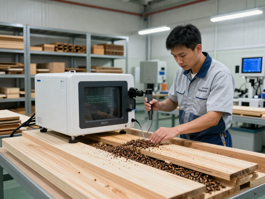 Shashel microwave technology in action, eliminating wood pests effectively in a modern facility.