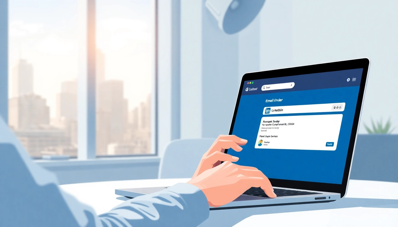 Utilize linkedin email finder to connect professionals efficiently in a modern workspace.