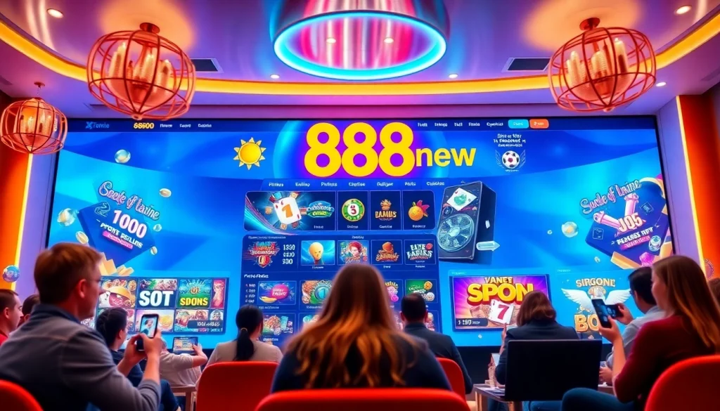 Experience the vibrant interface of 888new's online gambling platform.