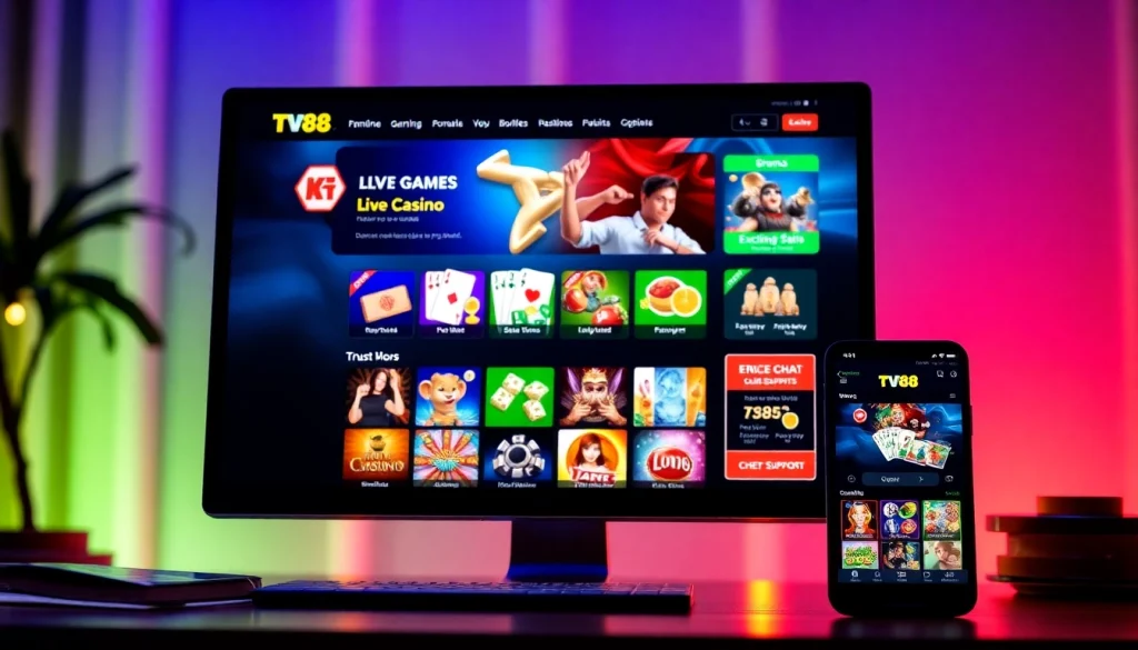 TV88 online gaming platform featuring user-friendly interface and vibrant games