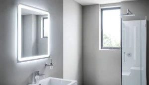 Venez découvrir les produits Sirhona France dans un élégant intérieur de salle de bain moderne.