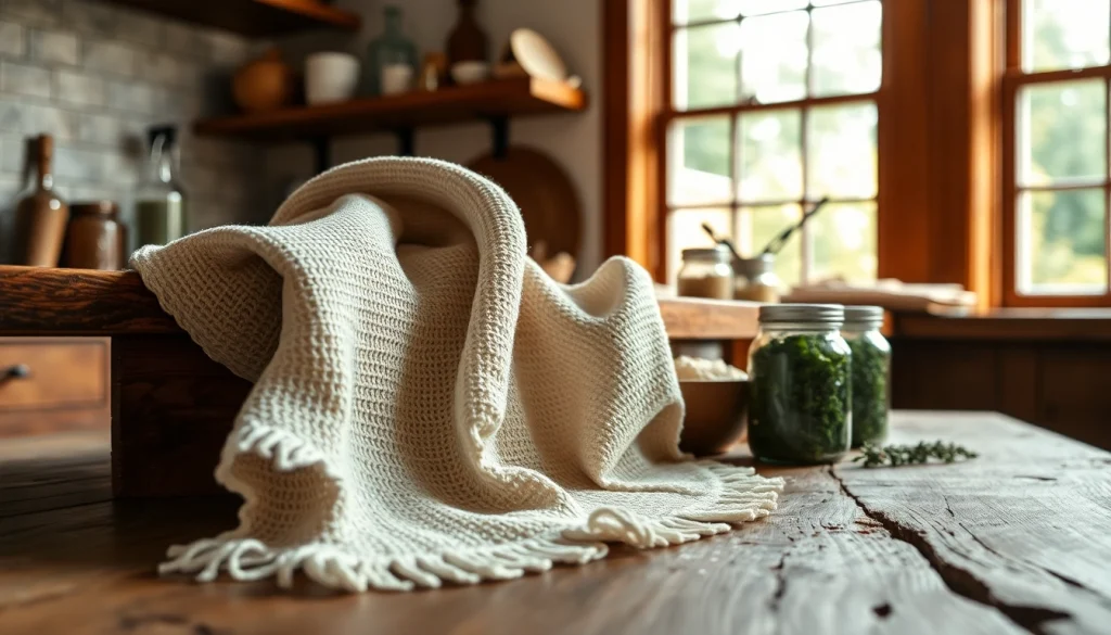 Kaasdoek die elegant over een houten tafel ligt, perfect voor het bereiden van kaas.