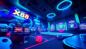 XX88 online gaming platform interface showcasing exciting games and security features.