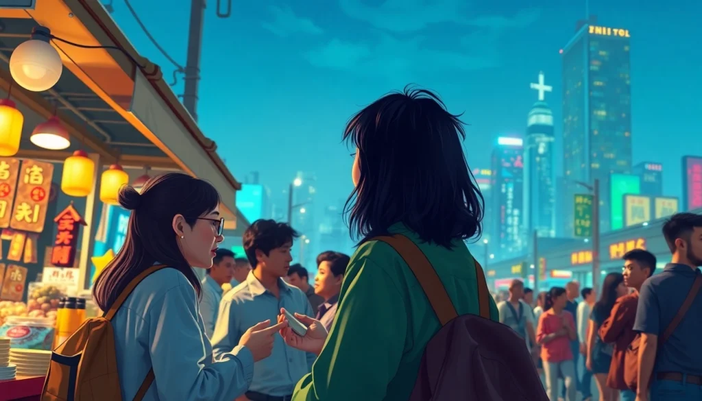 카드깡으로 현금을 융통하는 도시의 다양한 사람들의 거래 모습