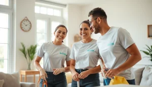 Cleaning Service team efficiently tidying a beautifully organized home, showcasing professionalism and care.