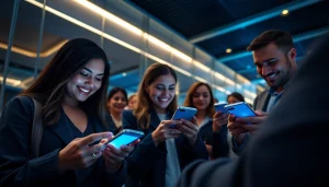 Users interacting with the MV88 app, showcasing modern digital experience and user trust.